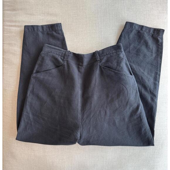 TOAST Women's Alix Italian Cotton Linen Pants Navy Blue Size 8 - Picture 2 of 10